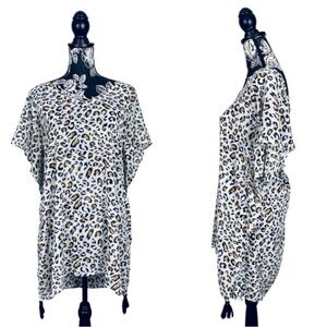 Palisades Beach Club sheer leopard print coverup size small